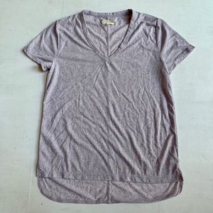 Lou & Grey Heather Purple Linen Blend Short Sleeve Tee